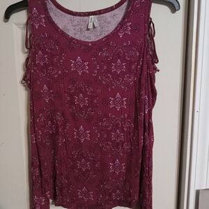 Women's Burgundy Sleeveless Top